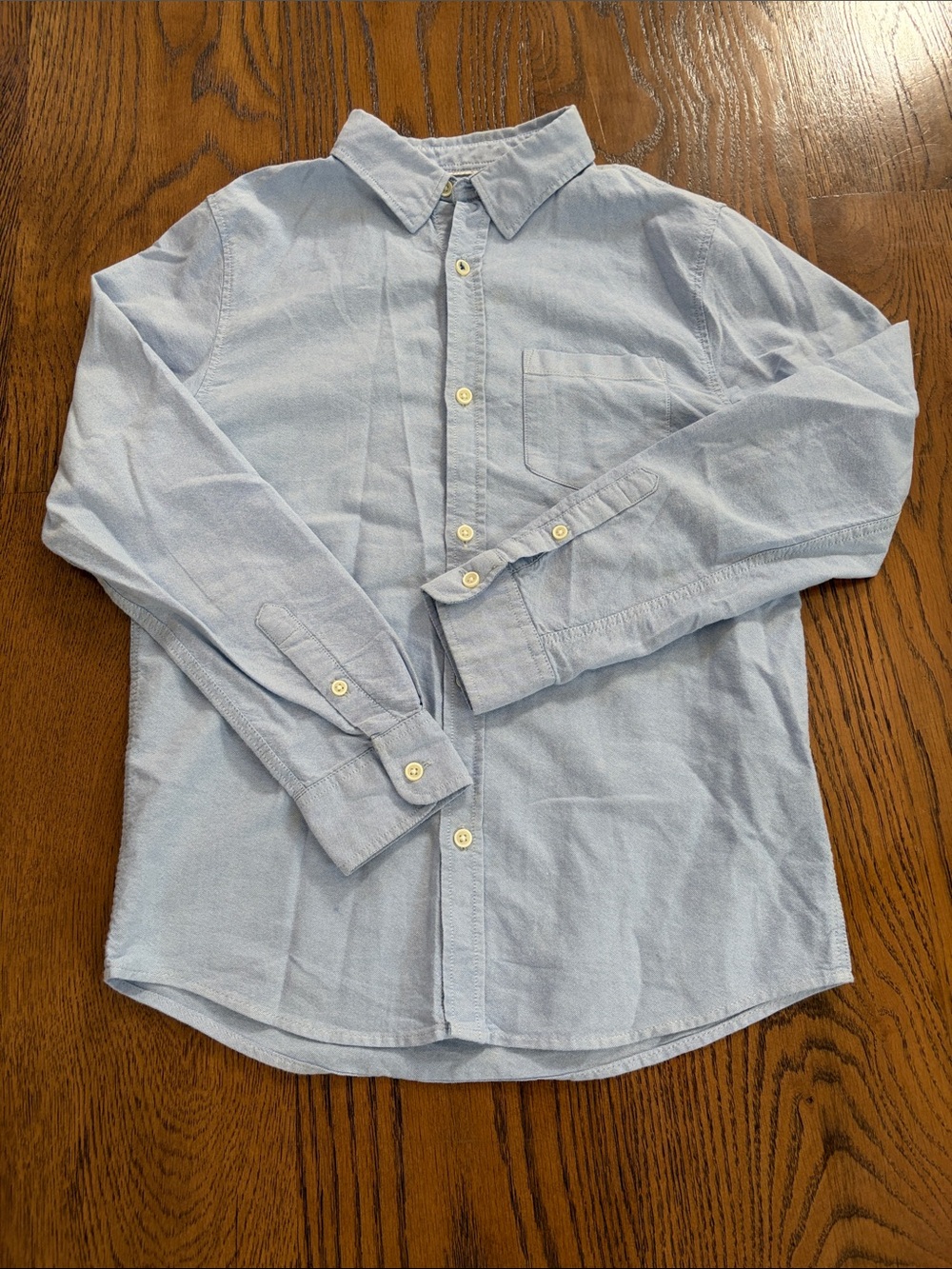 Zara Light Blue boys Button-Up pocket Shirt size 10